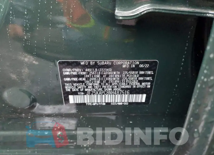 JF2SKAPC8NH487516 Photo# 13