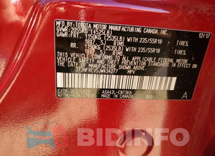 2T3NFREV5JW434277 Photo# 14