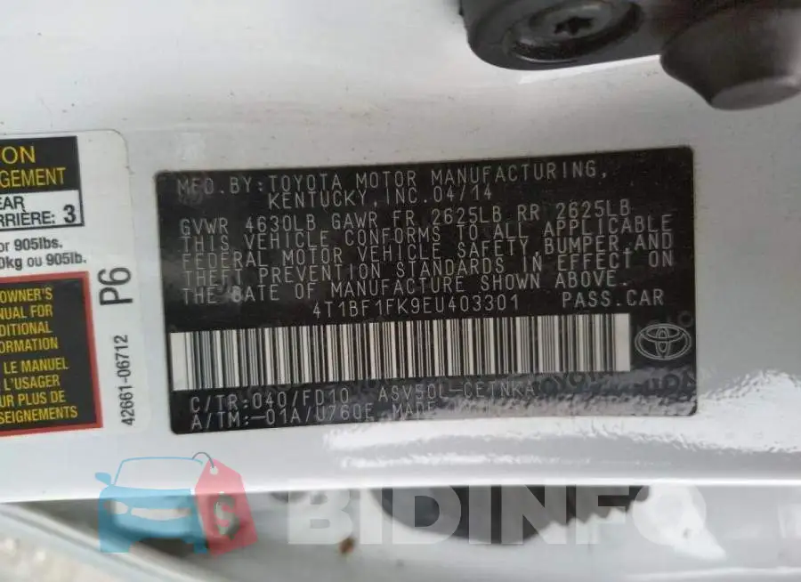 4T1BF1FK9EU403301 Photo# 13