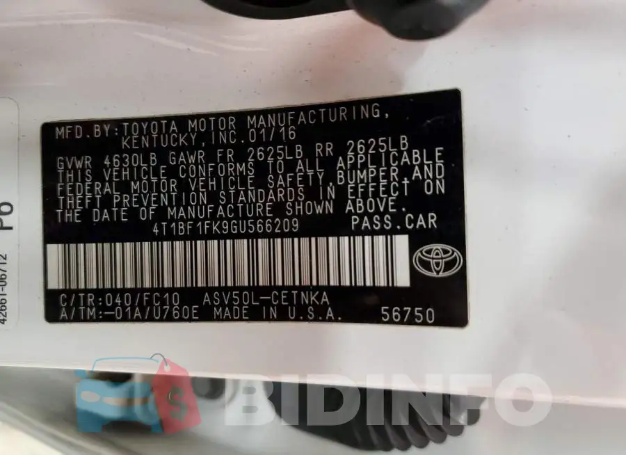 4T1BF1FK9GU566209 Photo# 12