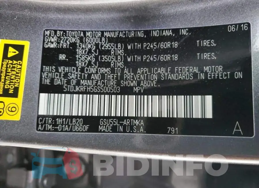 5TDJKRFH5GS500503 Photo# 14