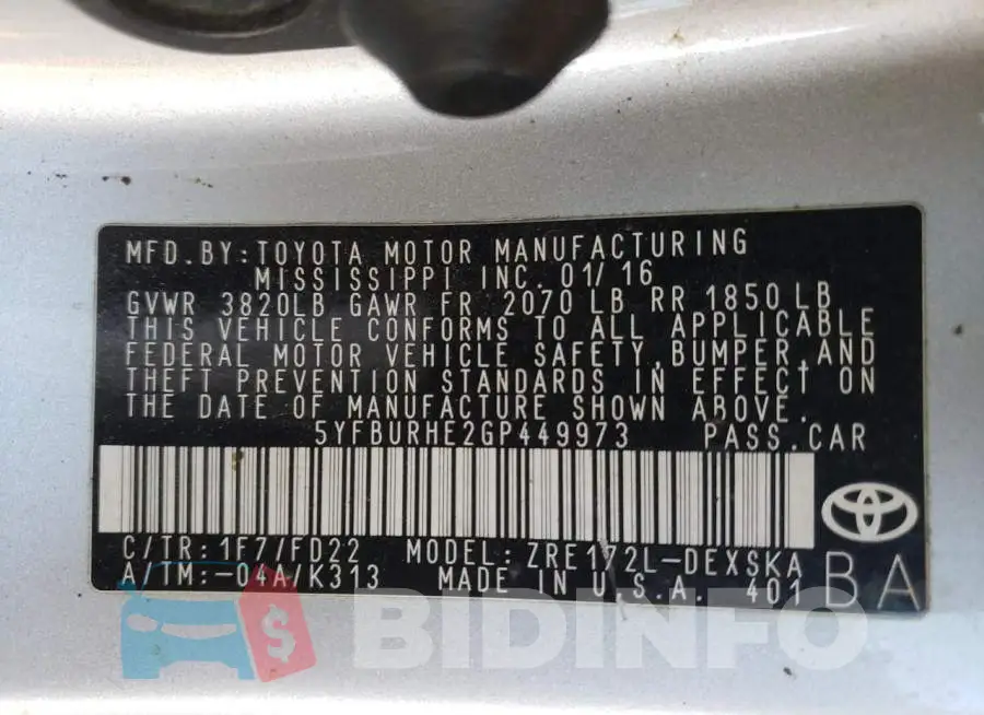 5YFBURHE2GP449973 Photo# 13
