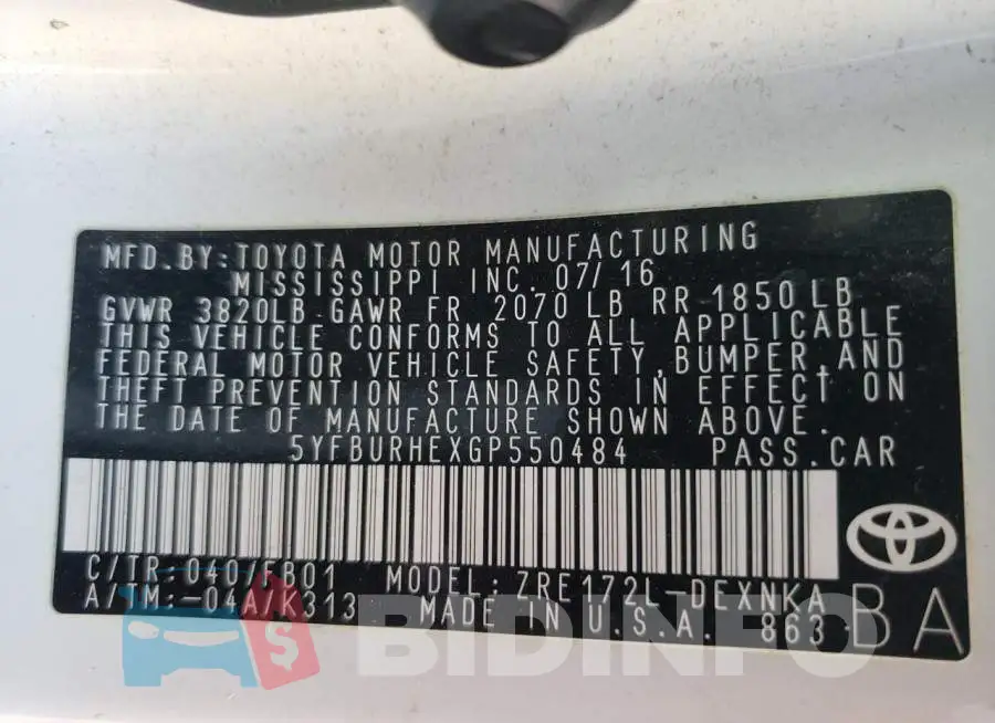 5YFBURHEXGP550484 Photo# 10