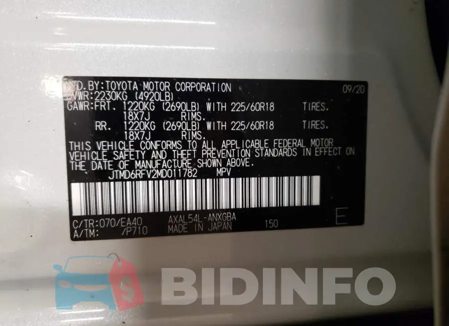 JTMD6RFV2MD011782 Photo# 13