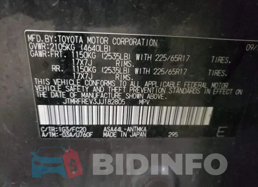 JTMRFREV3JJ182805 Photo# 10
