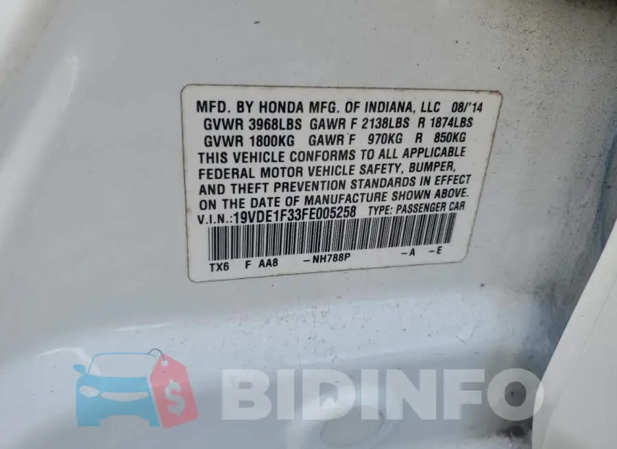 19VDE1F33FE005258 Photo# 13