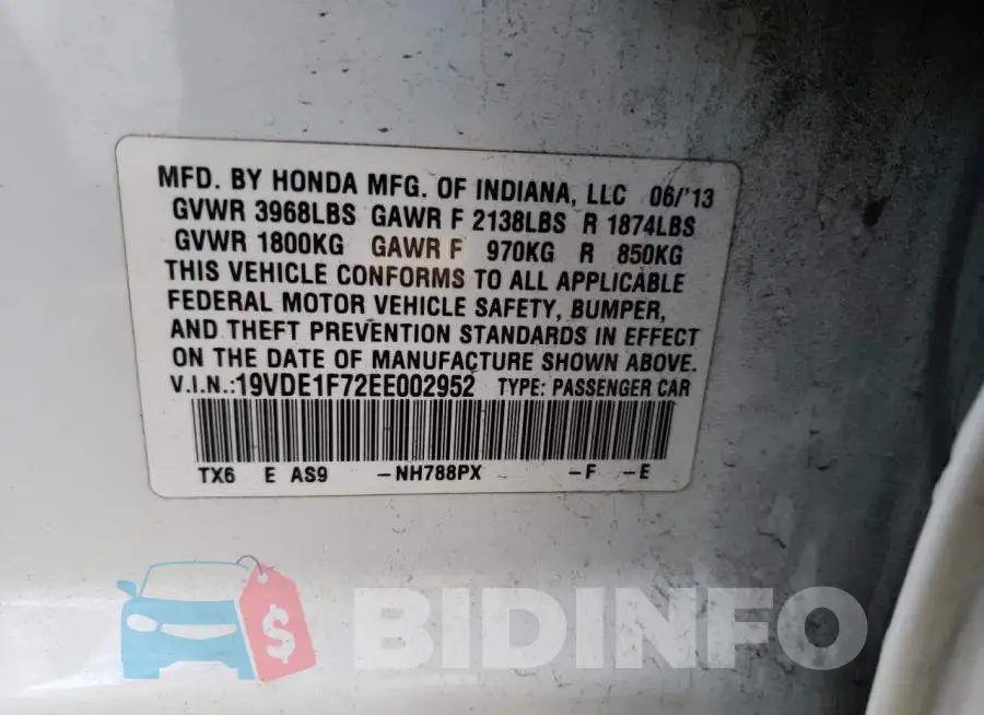19VDE1F72EE002952 Photo# 13