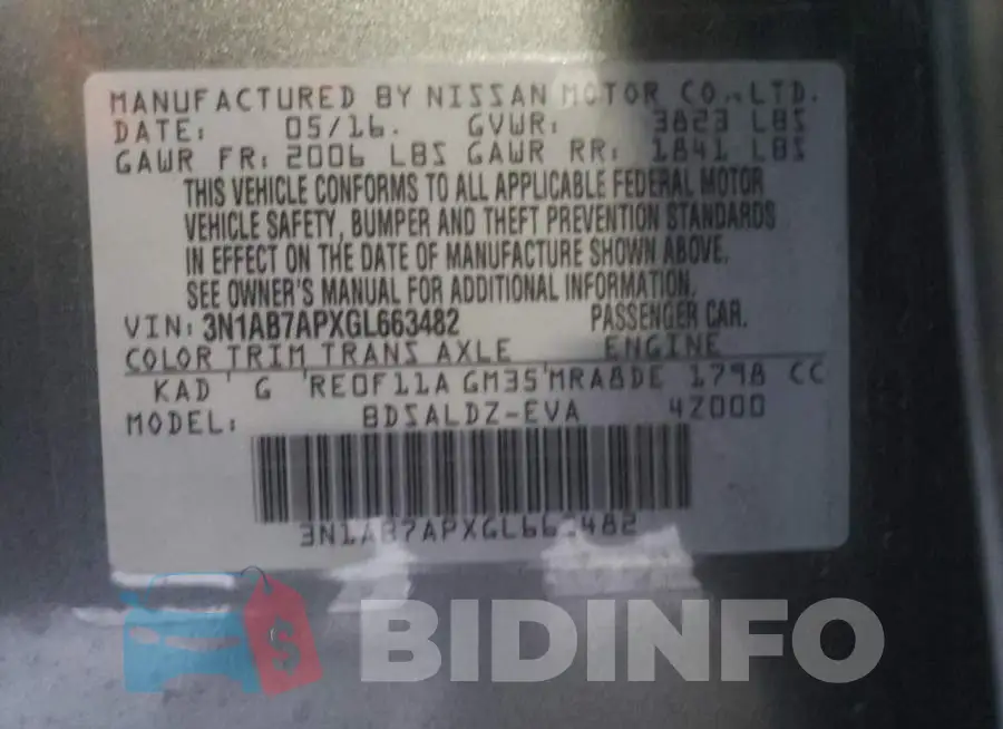 3N1AB7APXGL663482 Photo# 13