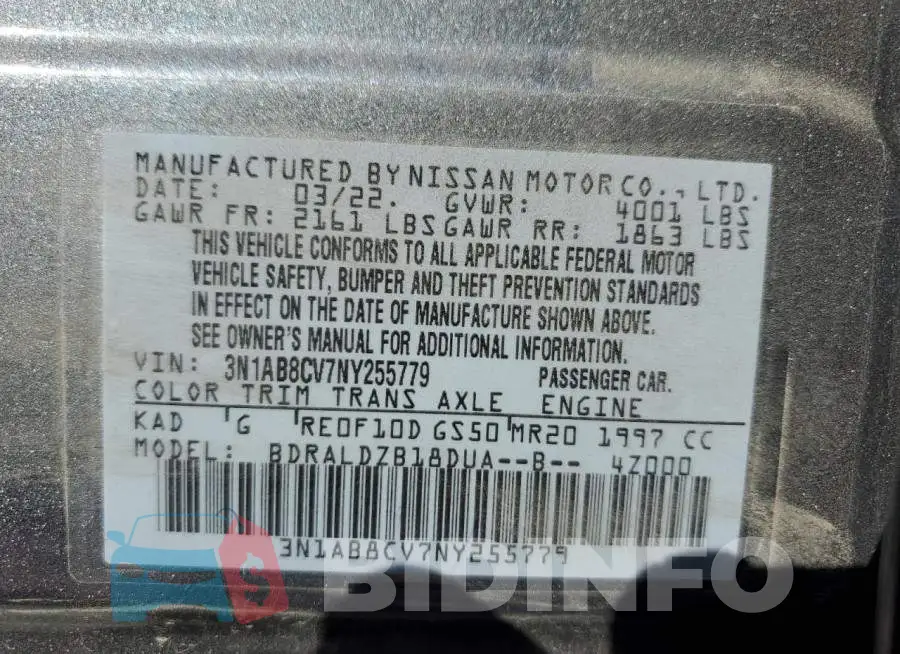 3N1AB8CV7NY255779 Photo# 10