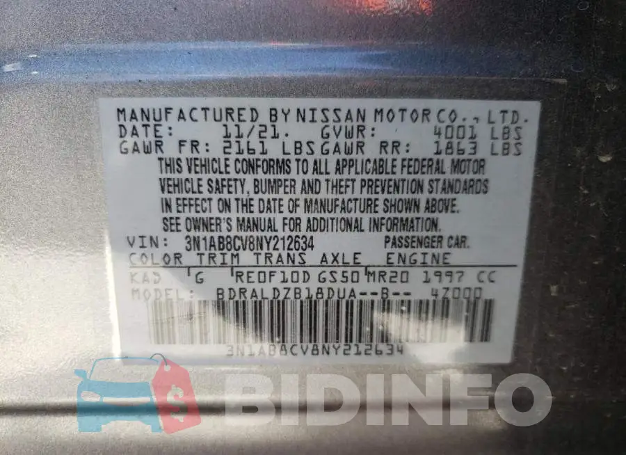 3N1AB8CV8NY212634 Photo# 10
