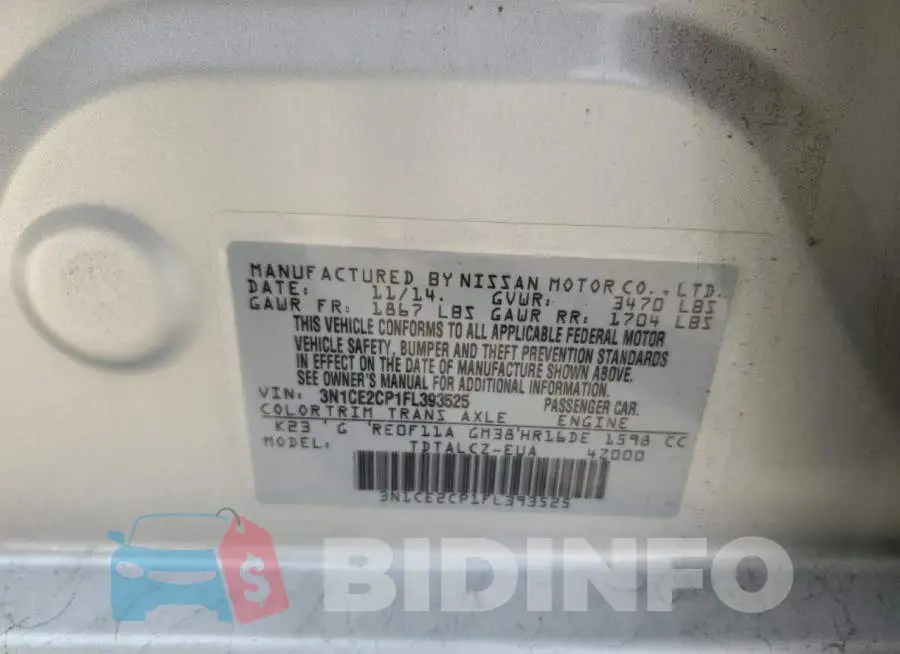 3N1CE2CP1FL393525 Photo# 13