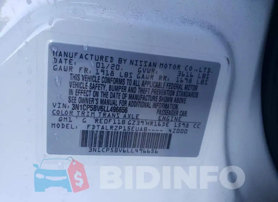 3N1CP5BV6LL496656 Photo# 10