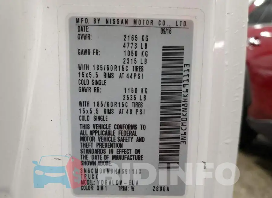 3N6CM0KN8HK691113 Photo# 14