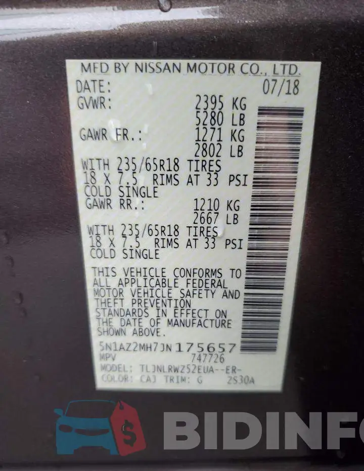 5N1AZ2MH7JN175657 Photo# 13