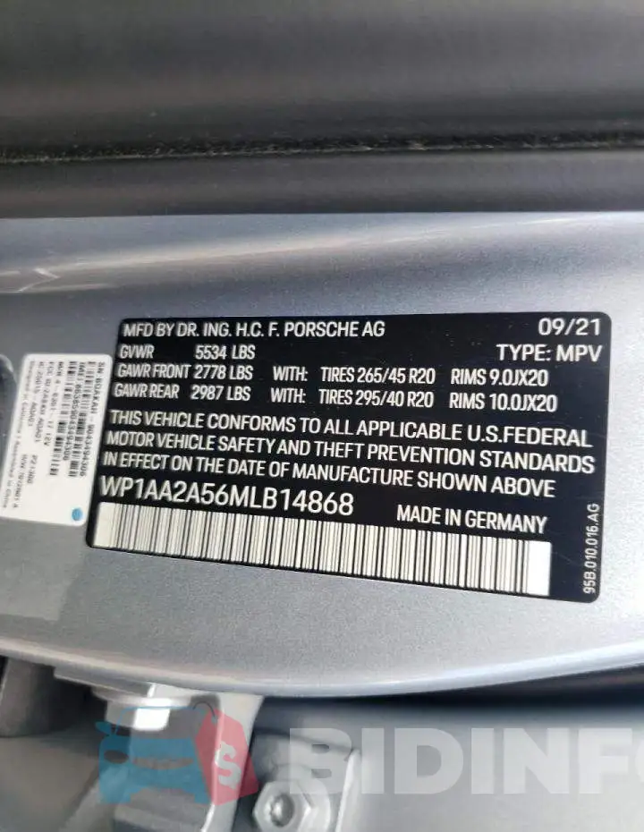 WP1AA2A56MLB14868 Photo# 10