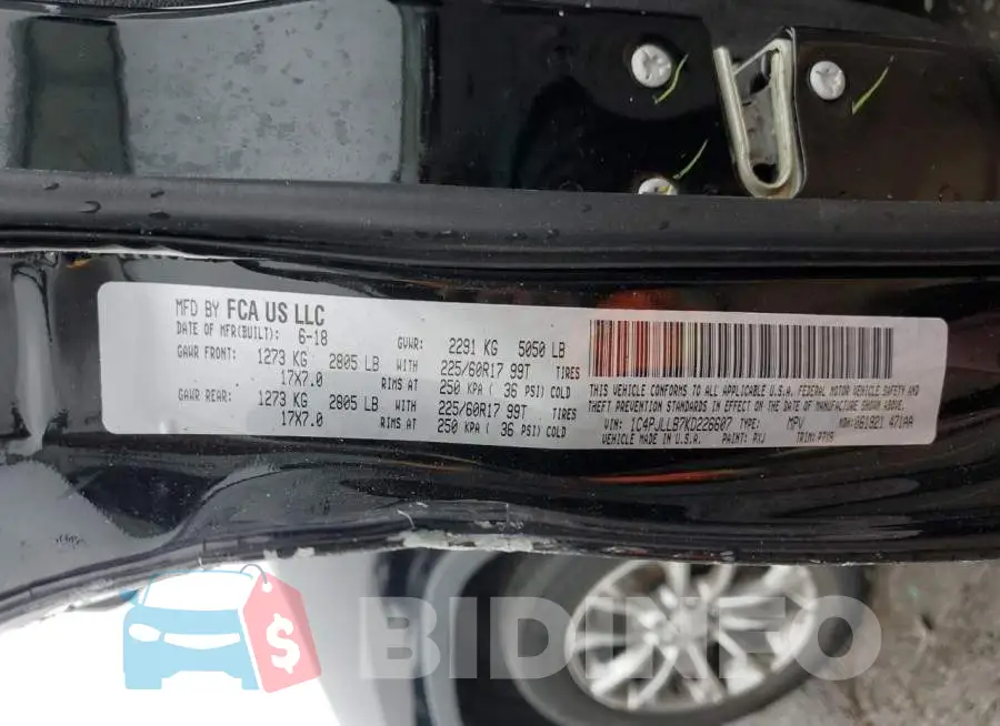 1C4PJLLB7KD226607 Photo# 13