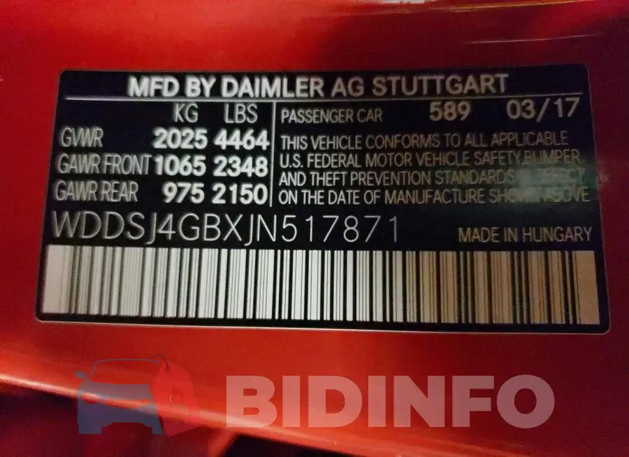 WDDSJ4GBXJN517871 Photo# 12