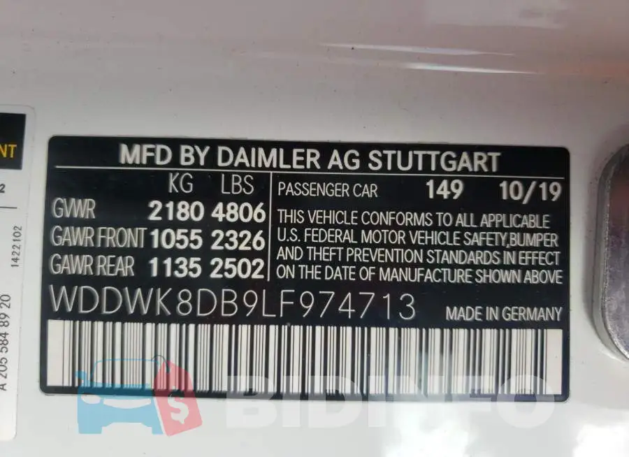 WDDWK8DB9LF974713 Photo# 10