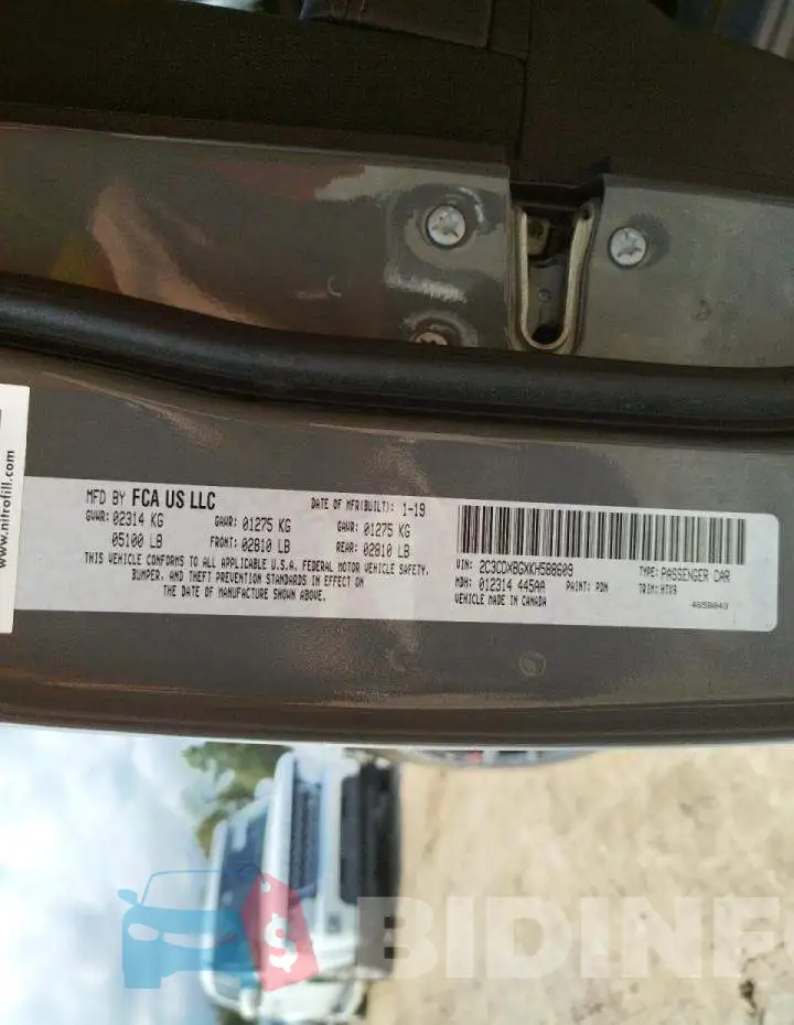 2C3CDXBGXKH588609 Photo# 10