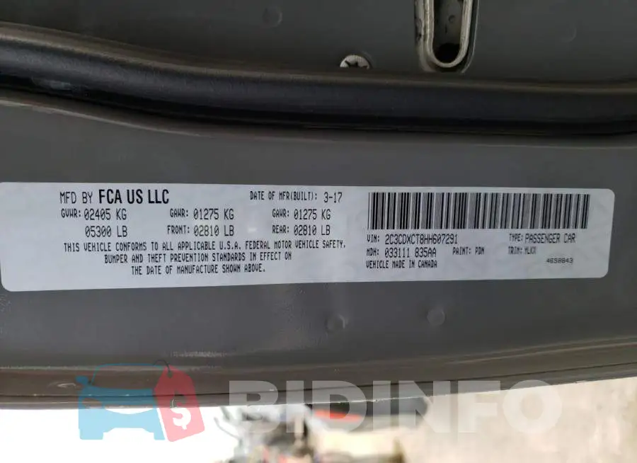 2C3CDXCT8HH607291 Photo# 10