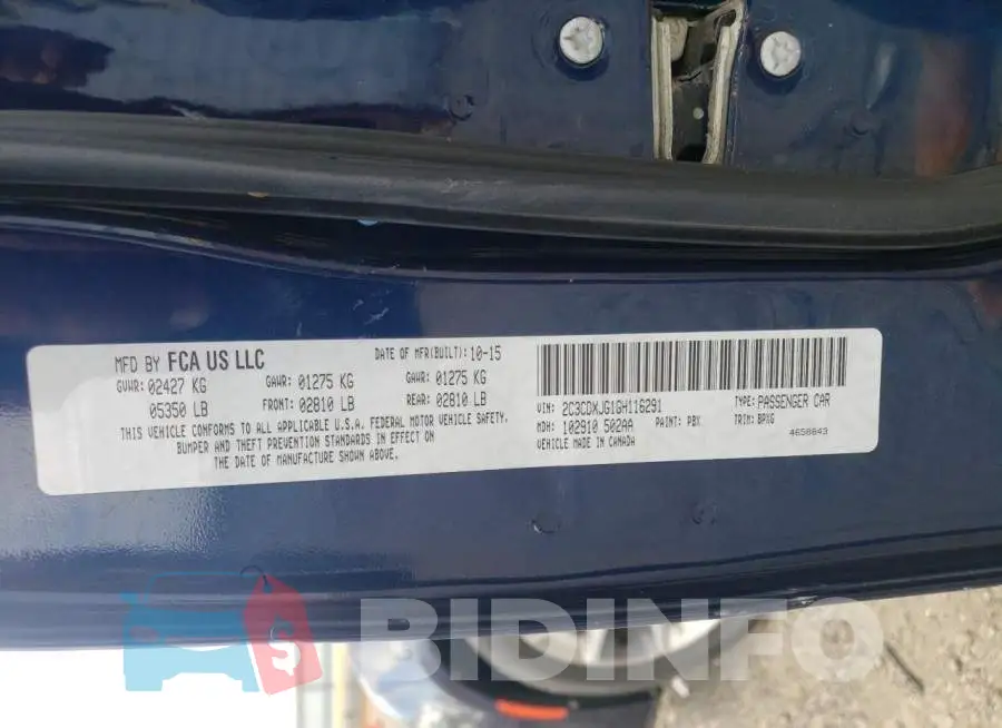 2C3CDXJG1GH116291 Photo# 10