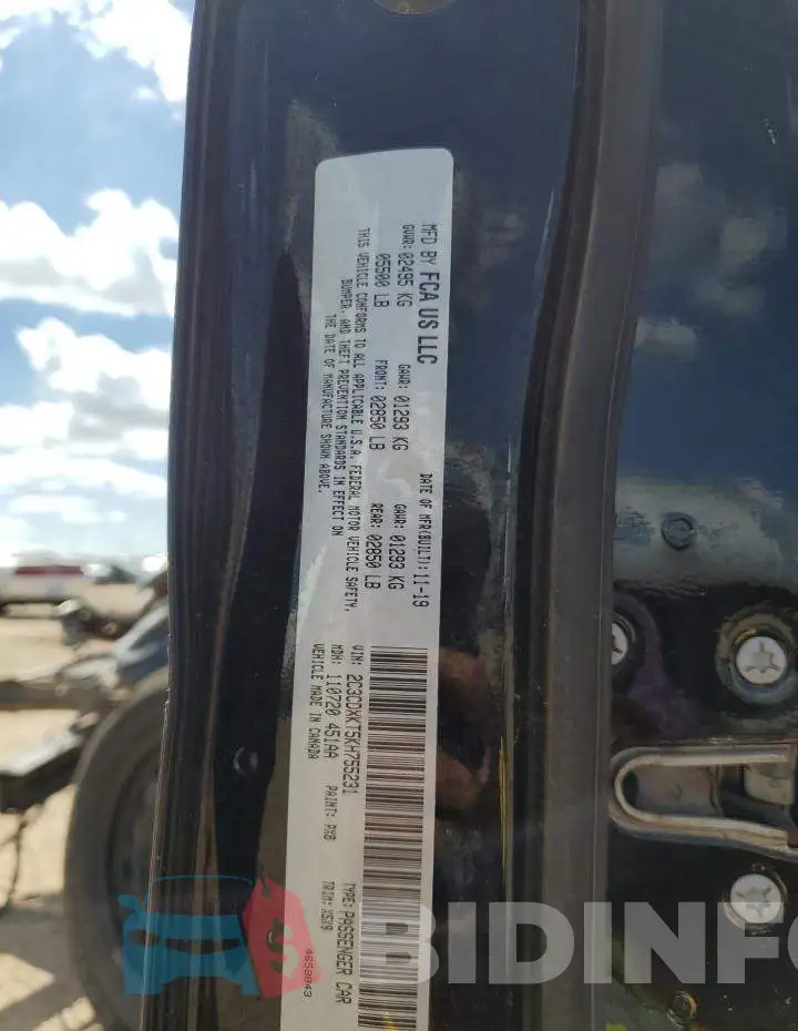 2C3CDXKT5KH755231 Photo# 10