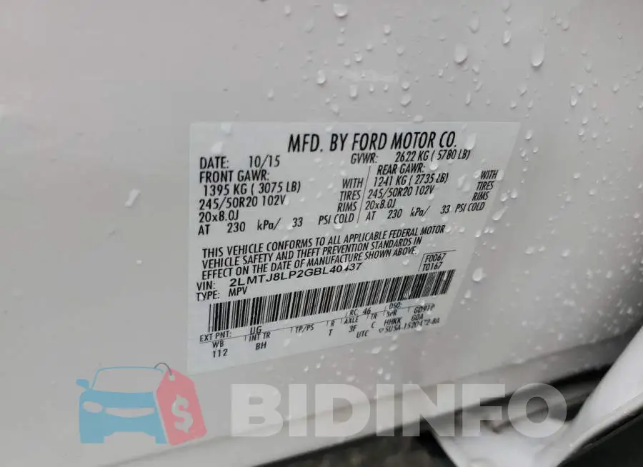2LMTJ8LP2GBL40437 Photo# 10