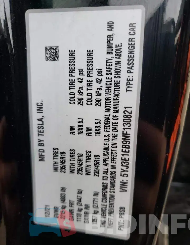 5YJ3E1EB9NF130821 Photo# 12
