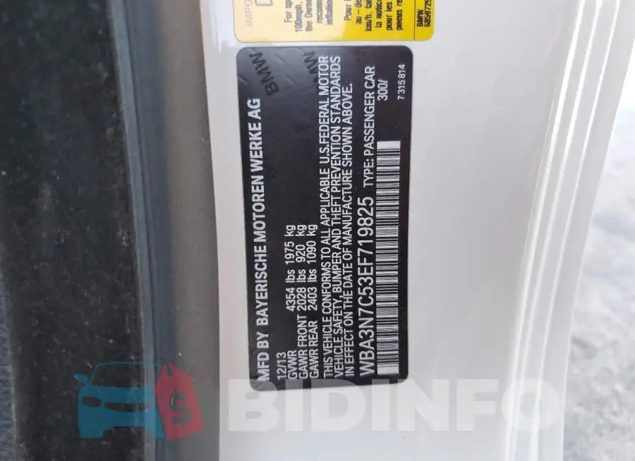 WBA3N7C53EF719825 Photo# 12