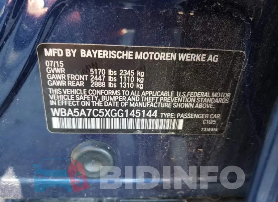 WBA5A7C5XGG145144 Photo# 13