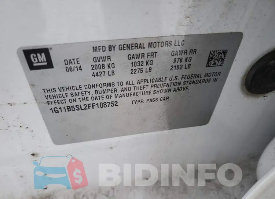 1G11B5SL2FF108752 Photo# 12