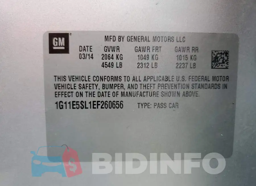 1G11E5SL1EF260656 Photo# 13