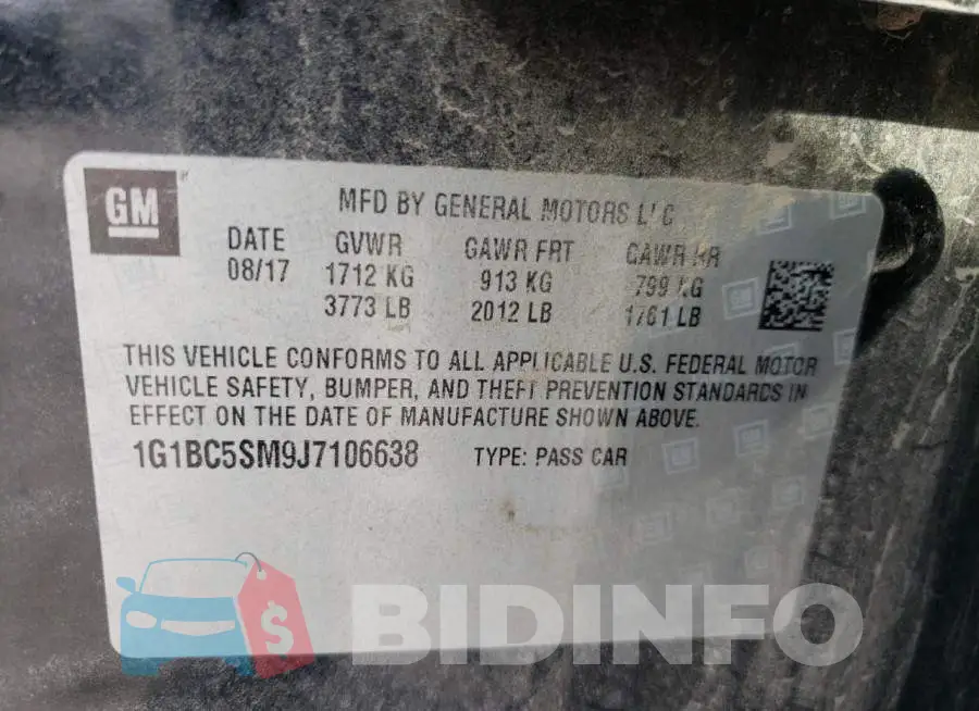 1G1BC5SM9J7106638 Photo# 10