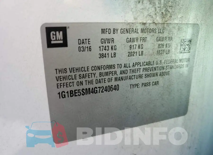 1G1BE5SM4G7240640 Photo# 10