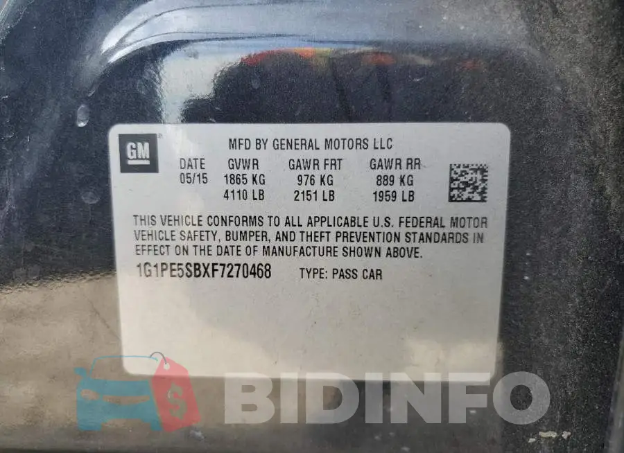 1G1PE5SBXF7270468 Photo# 10