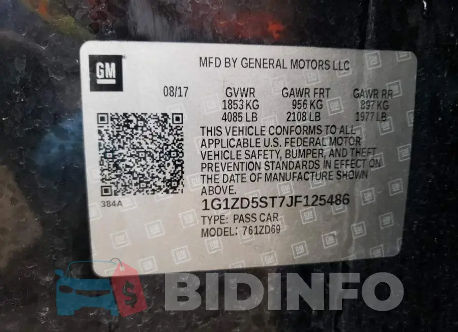 1G1ZD5ST7JF125486 Photo# 12