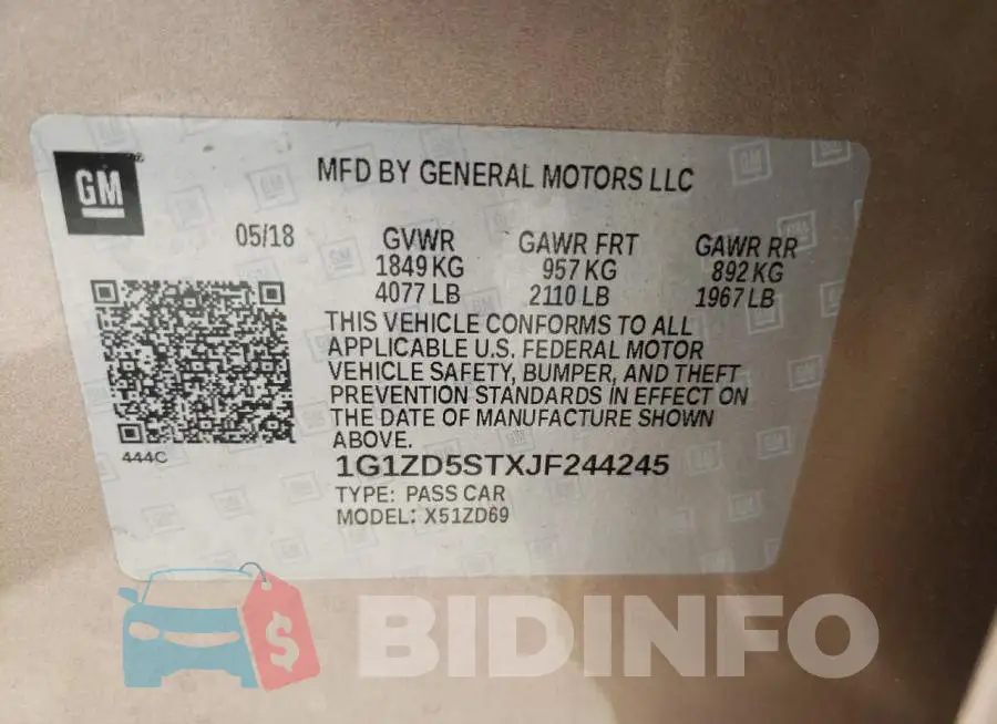 1G1ZD5STXJF244245 Photo# 10