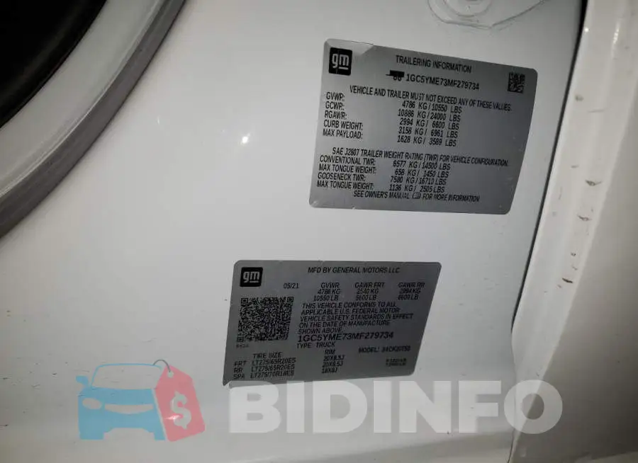 1GC5YME73MF279734 Photo# 12