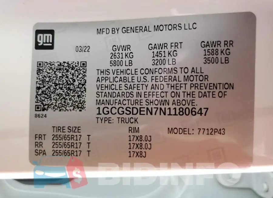 1GCGSDEN7N1180647 Photo# 12