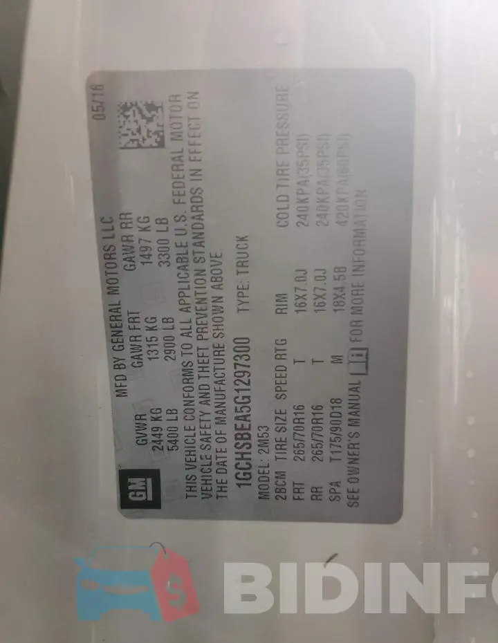 1GCHSBEA5G1297300 Photo# 12