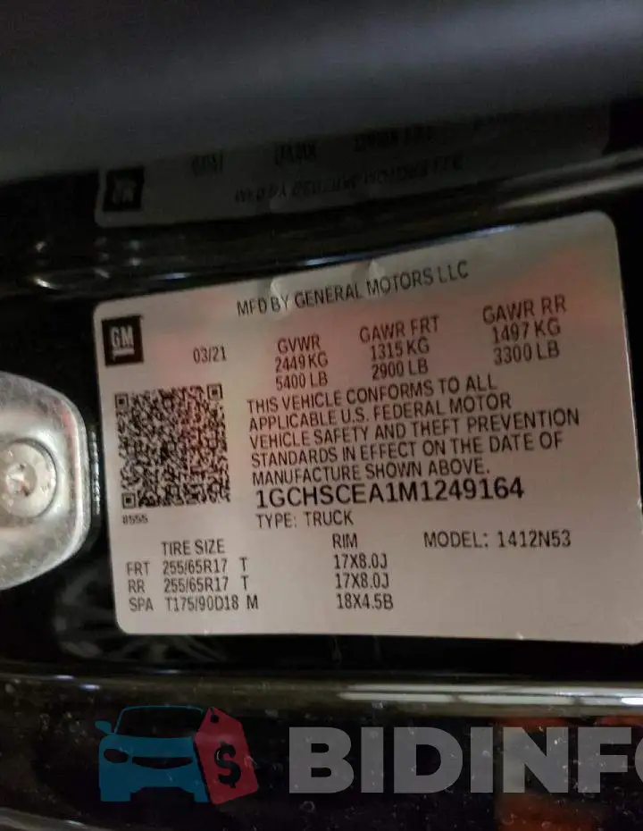 1GCHSCEA1M1249164 Photo# 13