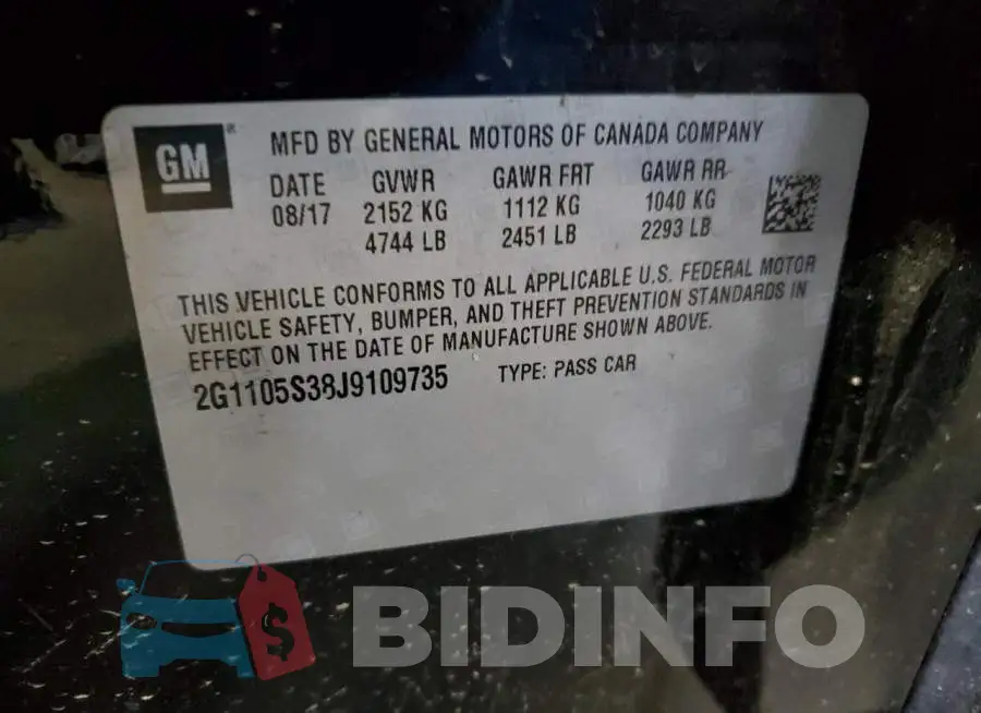 2G1105S38J9109735 Photo# 13