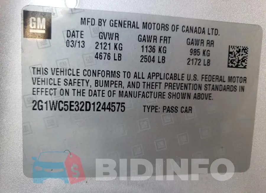 2G1WC5E32D1244575 Photo# 10