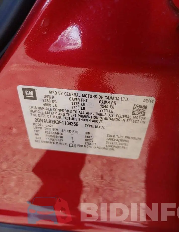 2GNALBEK3F1109266 Photo# 12