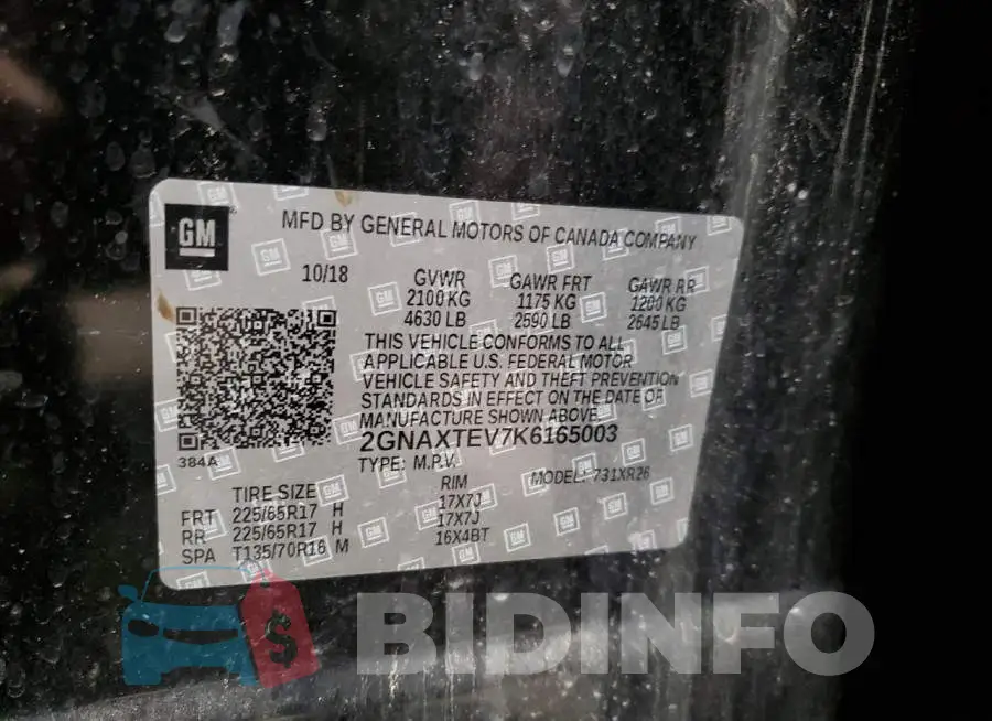 2GNAXTEV7K6165003 Photo# 13