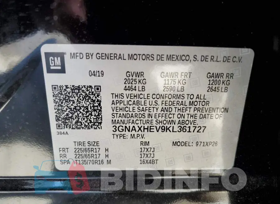 3GNAXHEV9KL361727 Photo# 10