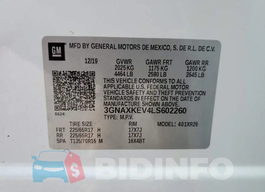 3GNAXKEV4LS602260 Photo# 10