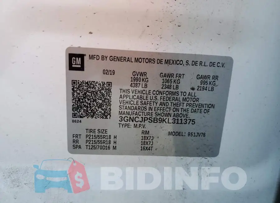 3GNCJPSB9KL311375 Photo# 13