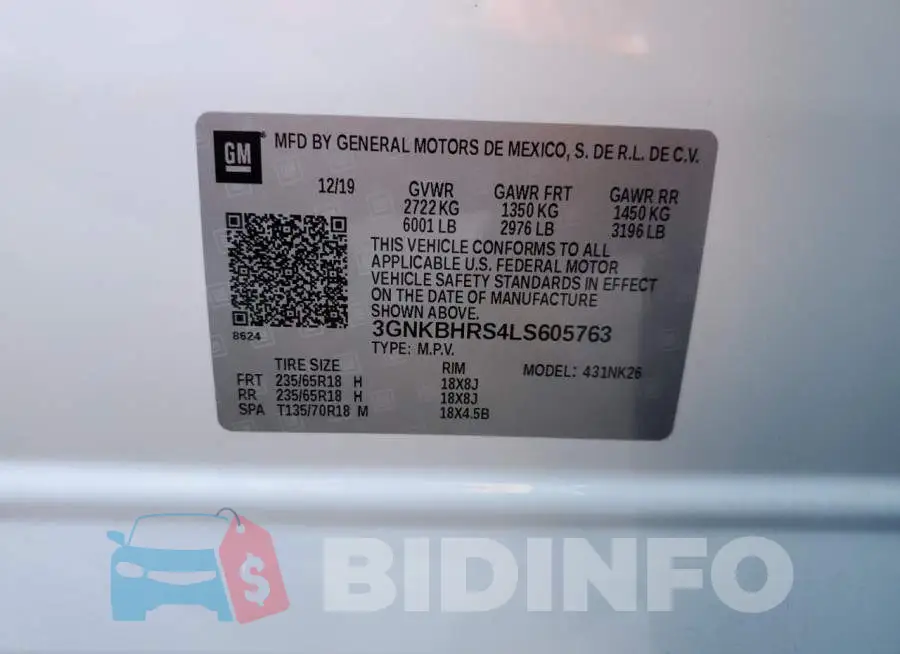 3GNKBHRS4LS605763 Photo# 13