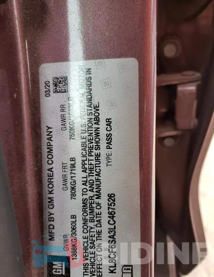 KL8CF6SA3LC467526 Photo# 13